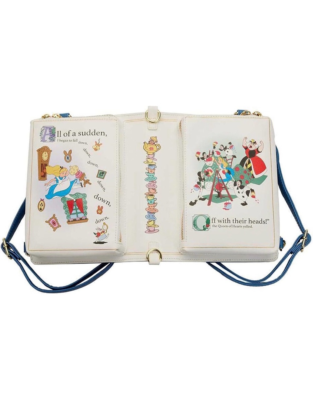 Disney Loungefly Alice in Wonderland Blue Book Crossbody Bag/Backpack - Picture 7 of 9